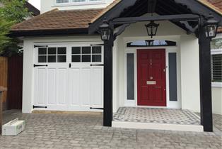 Bespoke Residential entrance door with Middleton side hung doors with antique hardware pack